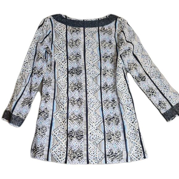 STS Sail to‎ Sable Women’s Geo Stripe Long Tunic Navy Size XS Embroidered NWT - Picture 2 of 10